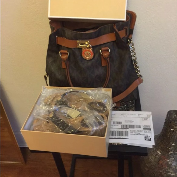 Michael Kors Hamilton Logo Bag matching Sandals - Picture 3 of 6